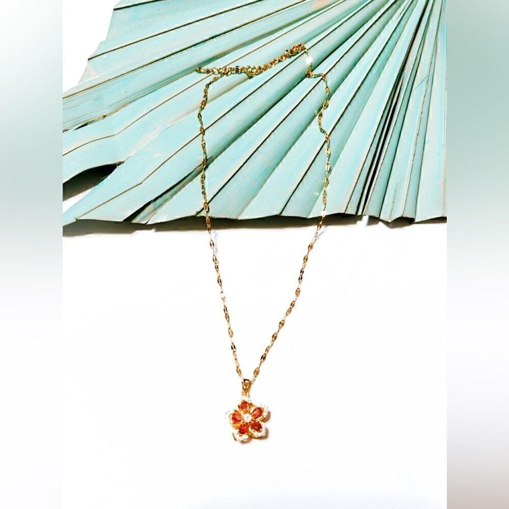 Crystal  flower necklace  S216